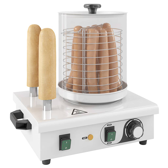 vidaXL hotdogvarmer med 2 spyd rustfrit stål 500 W