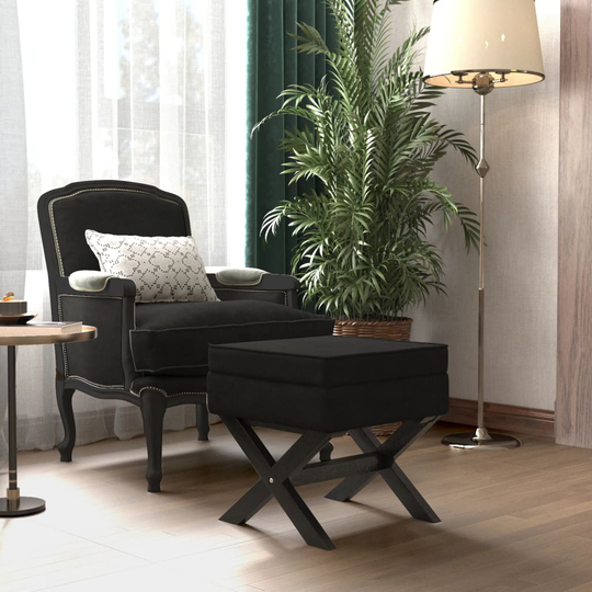 vidaXL opbevaringsskammel 45x45x49 cm velour sort