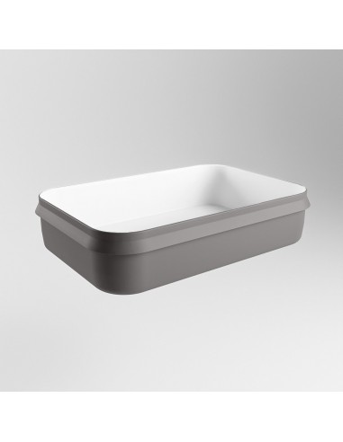 ARVO håndvask 55 x 38 cm Solid surface - Talkum/Mørkegrå