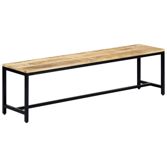vidaXL spisebordsbænk 160 cm massivt ru mangotræ