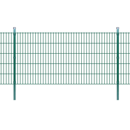 vidaXL 2D paneler og pæle til havehegn, 2.008x1.030 mm, 36 m, grønne