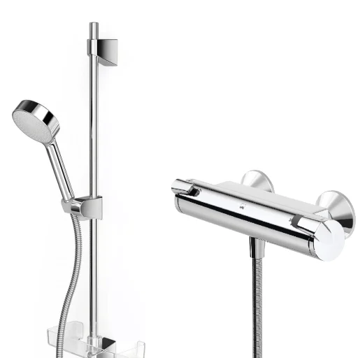 Oras Apollo Brusesæt m/Termostat 72 cm, Krom