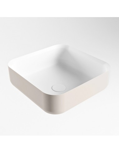 BINX håndvask 36 x 36 cm Solid surface - Talkum/Linned