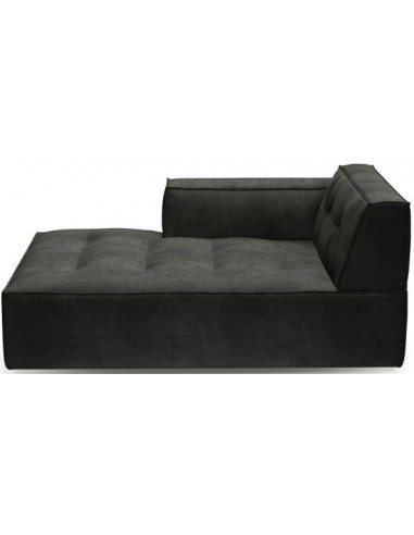 Brandon venstrevendt daybed i velour 173 x 118 cm - Grågrøn
