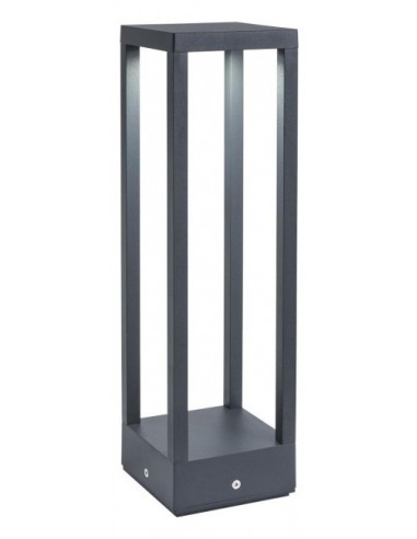 TOWER Bedlampe i aluminium og glas H50 cm 1 x 15W COB LED - Mat mørkegrå
