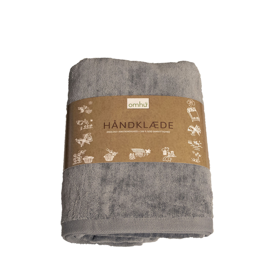 OMHU Håndklæde frotté/velour 50x100 cm lys grå