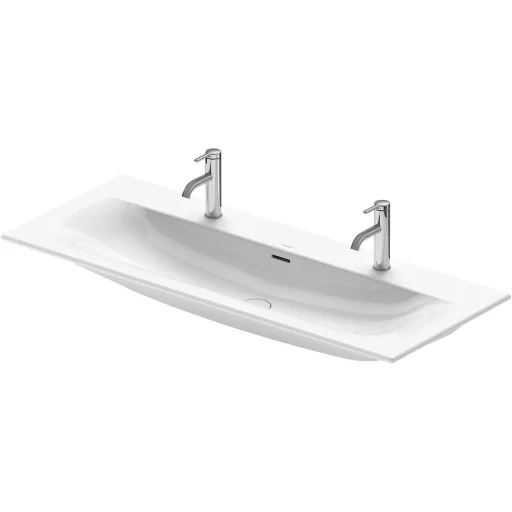 Duravit Viu håndvask 123x49 cm, 2 hanehuller, m/WonderGliss, hvid