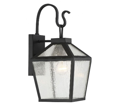 Woodstock 1 Væglampe H41 cm - Sort/Klar med dråbe effekt
