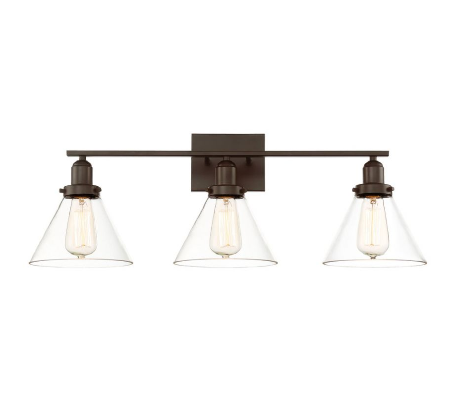 Drake 3 Badeværelseslampe B72 cm - Antik bronze/Klar