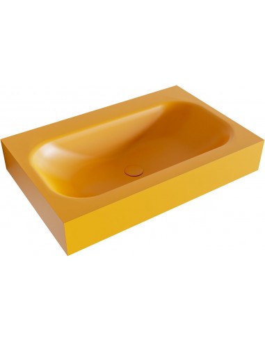 BIG SMALL væghængt håndvask 70 x 46 cm Solid surface - Okker