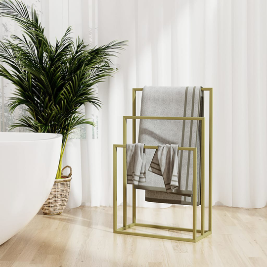 vidaXL fritstående håndklædeholder 48x24x79 cm jern guldfarvet
