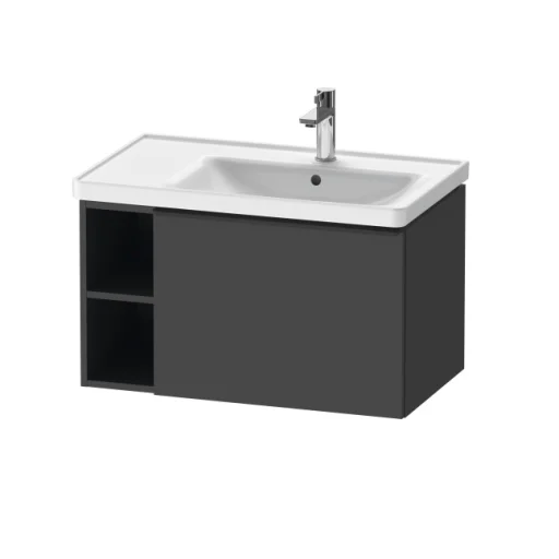 Duravit D-Neo underskab, hylde til venstre, 78,4x45,2 cm, mat grafit