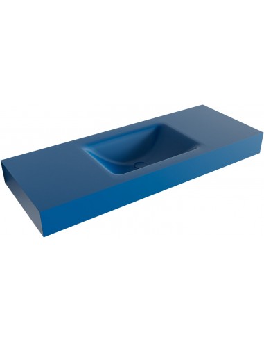 CLOUD væghængt håndvask 120 x 46 cm Solid surface - Jeansblå
