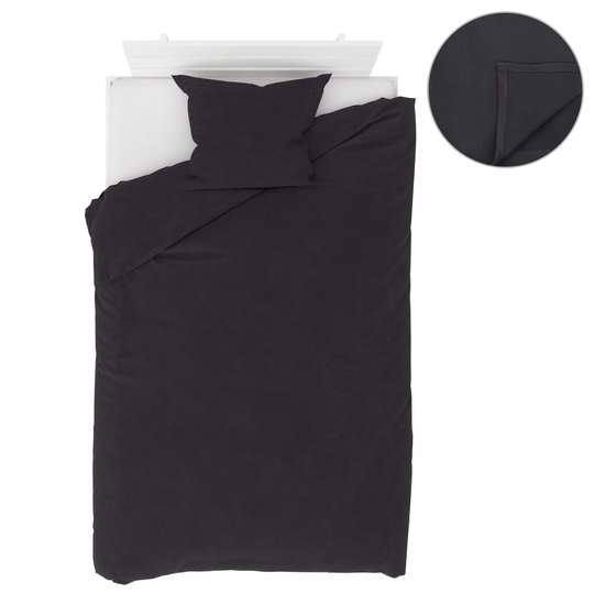 vidaXL sengesæt 4 dele 140 x 200/60 x 70 cm fleece antracitgrå