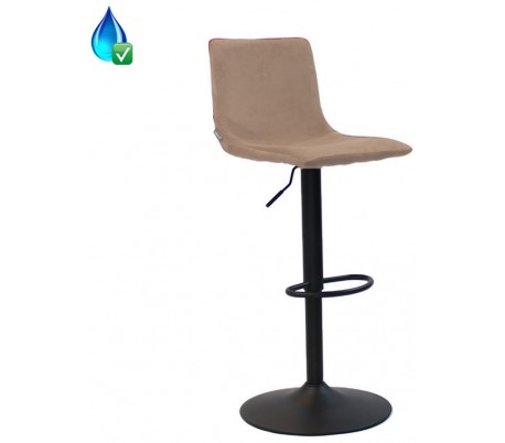 Frenkie Barstol i velour H90 - 110 cm - Sort/Taupe