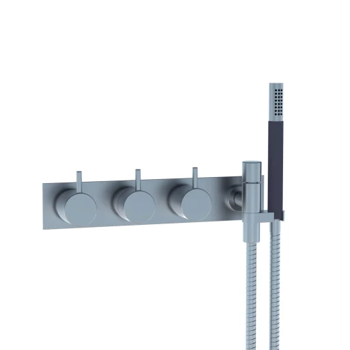 Vola 5474R brusebatteri, børstet krom