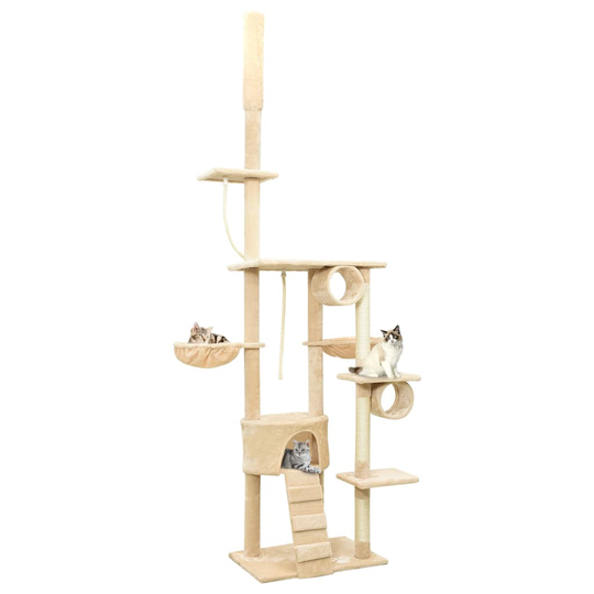 vidaXL kradsetræ 220-240 cm gulv-til-loft beige
