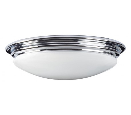 Brompton Badeværelseslampe i stål og glas Ø35,6 cm 1 x GX53 LED - Poleret krom/Hvid