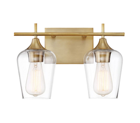 Octave 2 Badeværelseslampe B35 cm - Varm messing/Klar