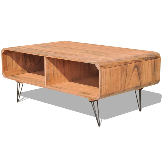 vidaXL sofabord 90x55,5x38,5 cm massivt kejsertræ brun