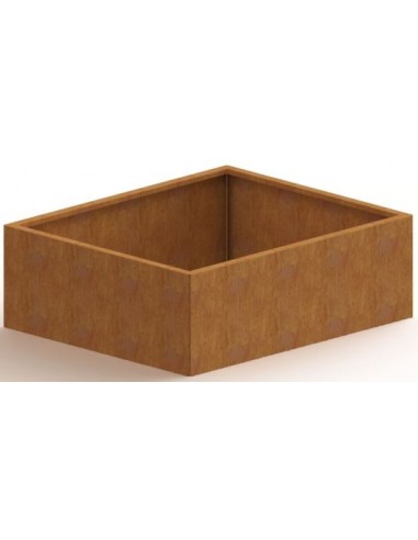 Texas højbed med bund H60 x B120 x D100 cm i corten stål