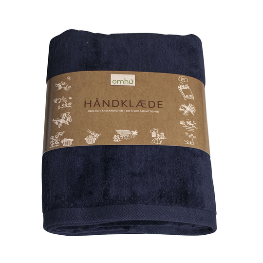 OMHU Håndklæde frotté/velour 70x140 cm navy