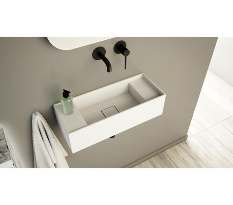 Ideavit Solidbliss vægmonteret håndvask 55 x 22 cm Solid surface - Mat hvid