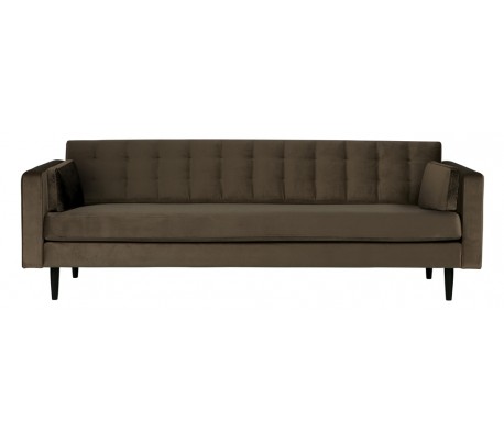 3-personers sofa i velour B236 cm - Oliven