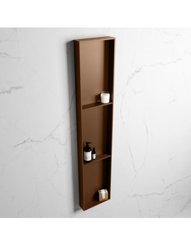 EASY hylde til badeværelset 149,5 x 29,5 cm Solid surface - Rustbrun