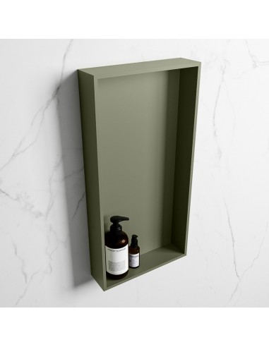 EASY hylde til badeværelset 59,5 x 29,5 cm Solid surface - Armygrøn
