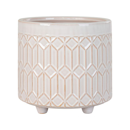 Urtepotte i hvid keramik medium Ø15,5x16 cm - 4451070