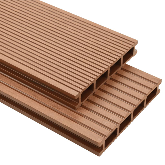 vidaXL WPC-terrassebrædder med tilbehør 15 m² 4 m brun