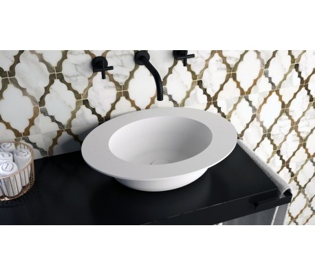 Ideavit Solidcap 2.0 bordmonteret håndvask 60 x 45 cm Solid surface - Mat hvid