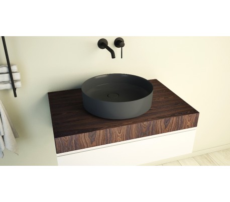 Ideavit Solidfloat-40 bordmonteret håndvask Ø40 cm Solid surface - Mat mørkegrå