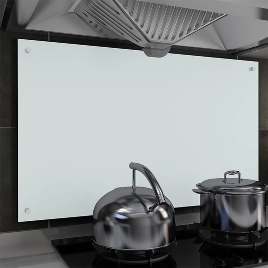 vidaXL stænkplade 100x60 cm hærdet glas hvid