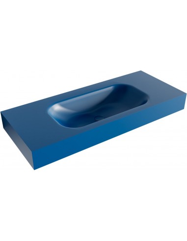 BIG SMALL væghængt håndvask 110 x 46 cm Solid surface - Jeansblå