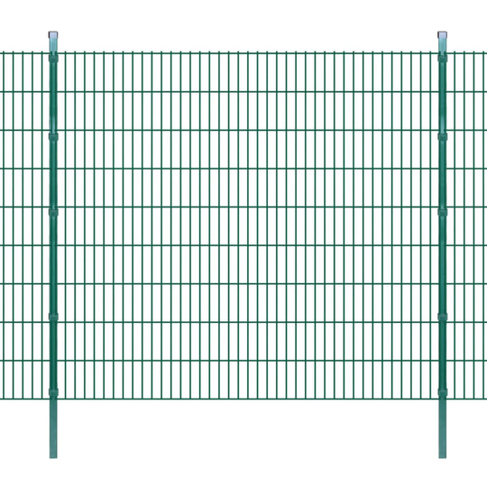 vidaXL 2D paneler og pæle til havehegn, 2.008x1.830 mm, 20 m, grønne