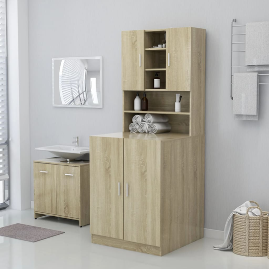 vidaXL vaskemaskineskab 71x71,5x91,5 cm sonoma-eg