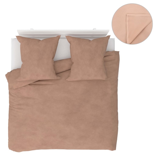 vidaXL sengesæt 5 dele 200 x 200/80 x 80 cm fleece beige