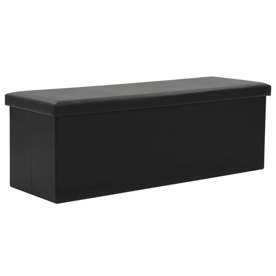 vidaXL foldbar opbevaringsbænk kunstlæder 110 x 38 x 38 cm sort