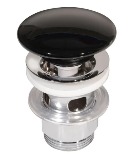 Gustavsberg Estetic push-open bundventil 1 1/4", sort højglans