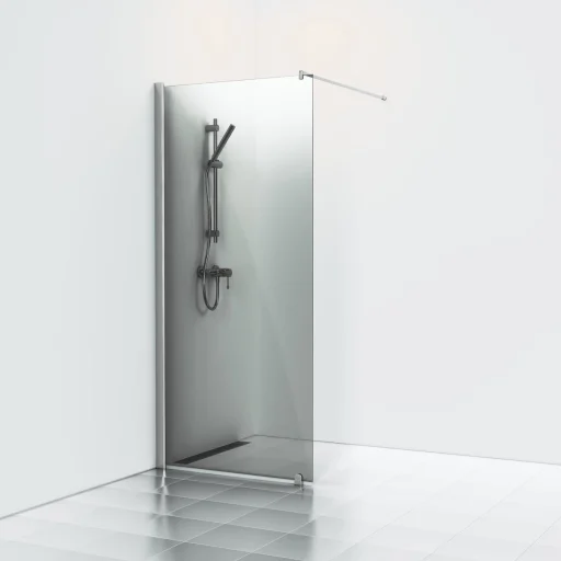 Svedbergs Skoga Brusevæg 90 cm, røgfarvet glas/blank alu