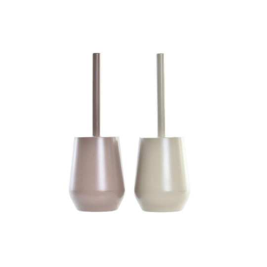 Toiletbørste DKD Home Decor Beige Brun polystyren (12 x 12 x 34,5 cm) (2 enheder)