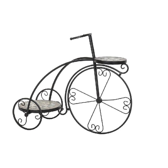 Urtepotte DKD Home Decor Cykel Keramik Mosaik Sort jern (70 x 28 x 57 cm)