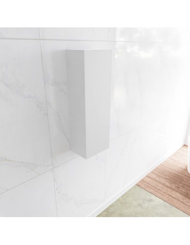 LAGOM højrevendt skab til badeværelset 90 x 30 cm Solid surface - Talkum