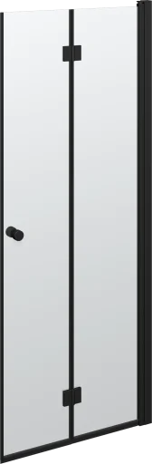 Dansani Match foldedør, 77-79 cm, sort profil, klart glas