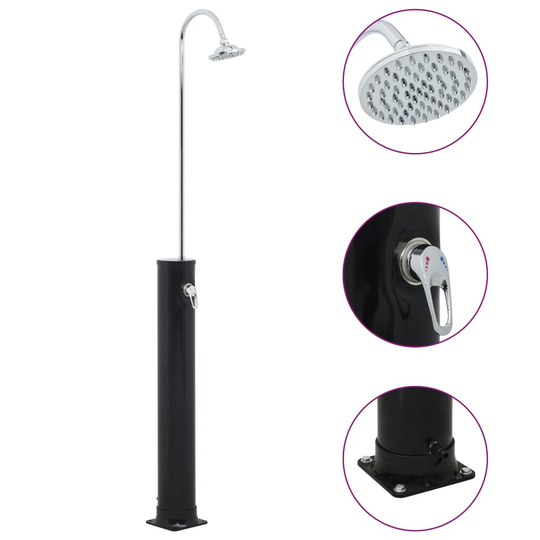 vidaXL solopvarmet bruser 214 cm 20 l sort