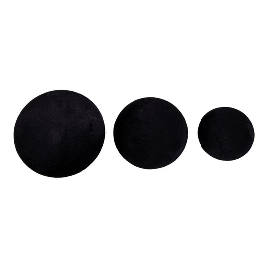 3 knobs i sort velour og messing look - 4494020