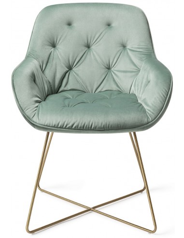 2 x Tara Spisebordsstole H84 cm velour - Guld/Jadegrøn