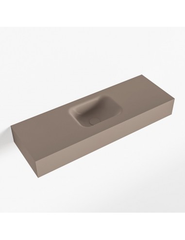 LEX væghængt håndvask 90 x 30 cm Solid surface - Røg